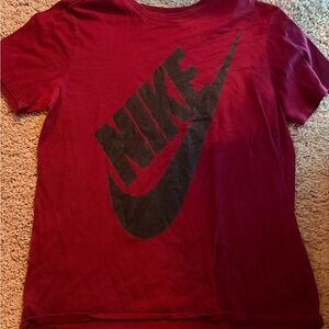 Nike Athletic Cut Tee in Rich Red